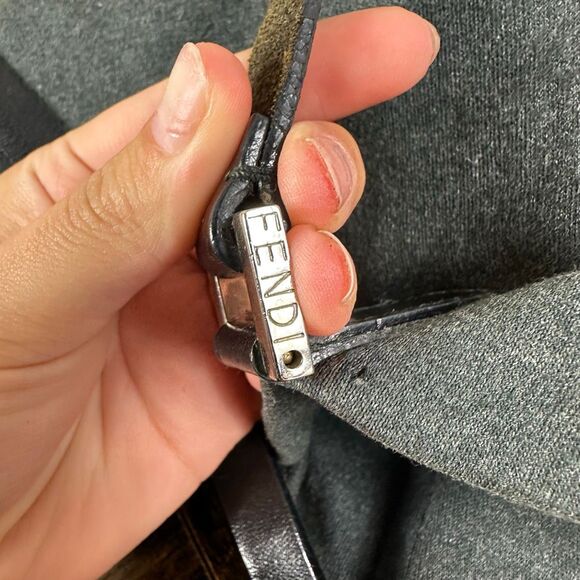 FENDI FF Vintage Jersey Tote Bag Gray - Picture 10 of 16